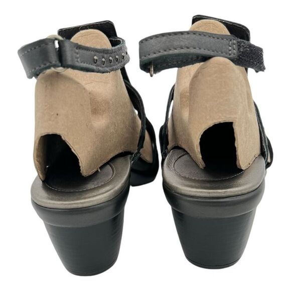 Naot Women's Leather Rivet Vogue Strappy Heels Brushed Metallic Black/Grey Sz 39 - Picture 7 of 9